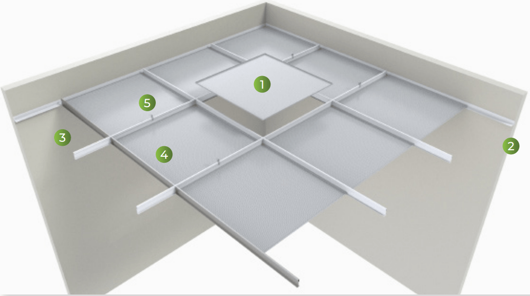 Pavé de plafond acoustique - Ossature T15 